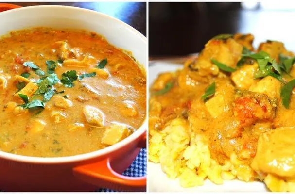 Frango ao Curry Cremoso com Arroz Amarelo