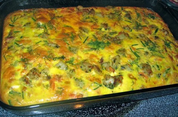 Caçarola de Salmão Defumado para Café da Manhã